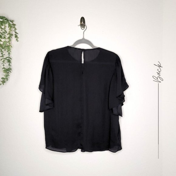 BLACK TOP FLUTTER SLEEVE - Picture 6 of 6